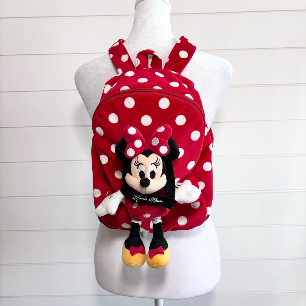 Disney Parks Original Minnie Mouse Red Backpack And Doll
